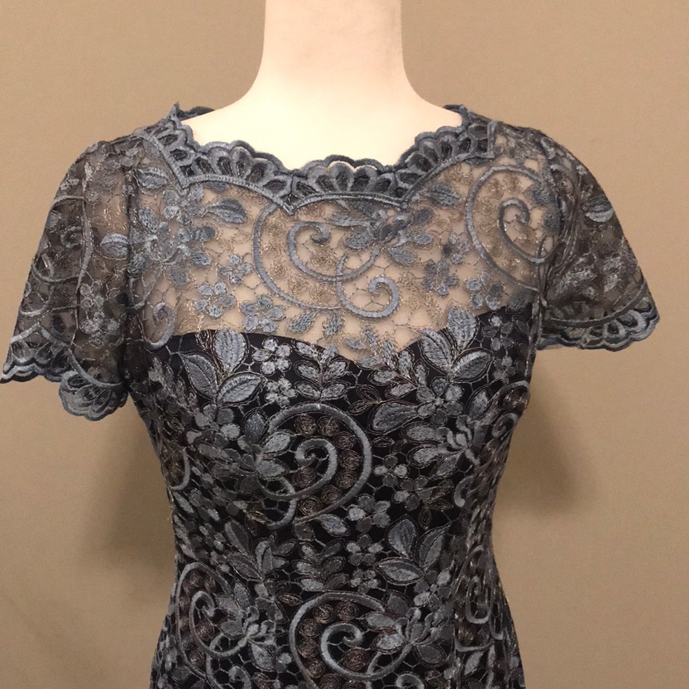 Js Collections Metallic Scroll-Embroidered Dress - image 2